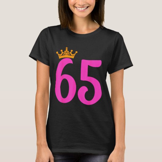 65歳の誕生日王冠 65歳の誕生日パーティー Tシャツ (正面)