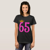 65歳の誕生日王冠 65歳の誕生日パーティー Tシャツ (正面フル)