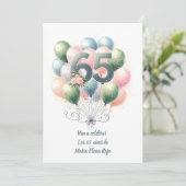 65歳の誕生日風船と写真 招待状 (スタンド正面)