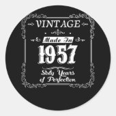 65歳の誕生日1957年の完成ギフトアイディア ラウンドシール (正面)