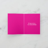 65歳の誕生日3枚の写真ホットピンクとホワイトカード カード (内部)