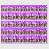 65歳の誕生日3枚の写真紫の素敵な妻 ラッピングペーパー (フラット)