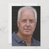 65歳の誕生日 お祝いしよう ネイビーブルー ゴールド フォト 招待状 (裏面)