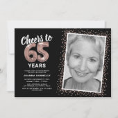 「65歳の誕生日」写真 招待状 (正面)