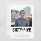 65歳の誕生日 太字 フォト 招待状 (正面)