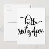 65歳の誕生日 女性 ハロー65 かわいい65歳 ポストカード (正面/裏面)