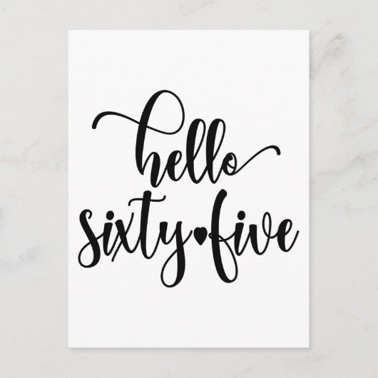 65歳の誕生日 女性 ハロー65 かわいい65歳 ポストカード (正面)