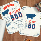 65歳の誕生日 BBQ パーティー オールアメリカン ヴィンテージ 招待状