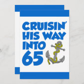 65歳へのクルージング招待状 招待状 (正面/裏面)