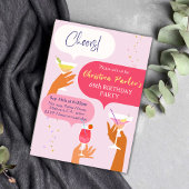 65歳エレガントの誕生日をテーマにしたシックなカクテルドリンク 招待状