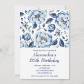 65歳エレガントの誕生日招待状フローラヴィンテージ 招待状 (正面)