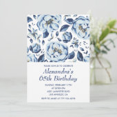65歳エレガントの誕生日招待状フローラヴィンテージ 招待状 (スタンド正面)