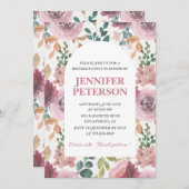 65歳エレガントの誕生日招待状フローラBoho 招待状 (正面/裏面)