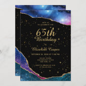 65歳エレガント誕生日パーティー 招待状 (正面/裏面)