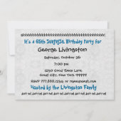 65歳サプライズ誕生日パーティー招待状 青 招待状 (裏面)