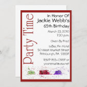 65歳パーソナライズされた誕生パーティーの招待 招待状 (正面/裏面)