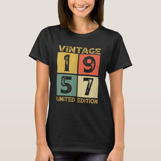 65歳レトロ1957 65誕生日 Tシャツ (正面)