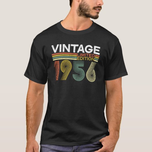 65歳ヴィンテージ1956 65誕生日 Tシャツ (正面)