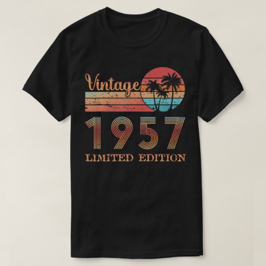 65歳ヴィンテージ1957年限定版65th Birt Tシャツ (デザイン正面)