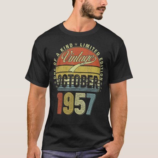 65歳ヴィンテージ1957年10月65誕生日私 Tシャツ (正面)