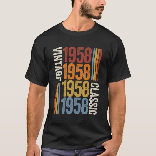 65歳ヴィンテージ1958 65番目の誕生日装飾 Tシャツ (正面)