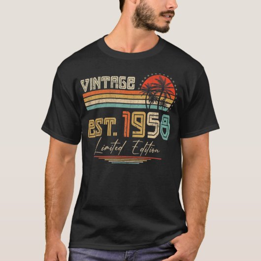 65歳ヴィンテージ1958 65誕生日 Tシャツ (正面)