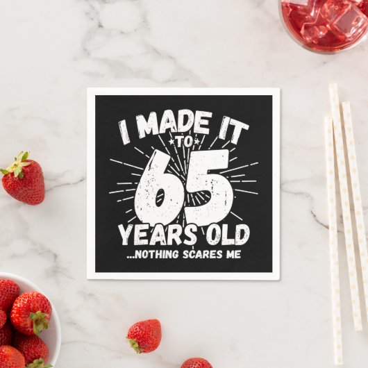 65歳皮肉ミームおもしろい65誕生日 スタンダードカクテルナプキン (インサイチュ)