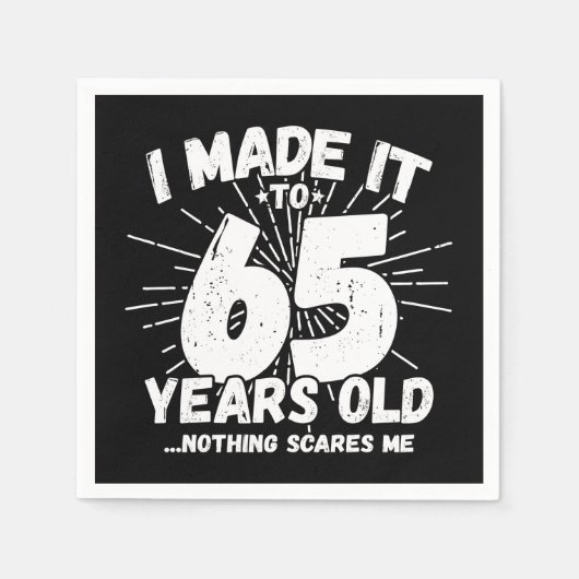65歳皮肉ミームおもしろい65誕生日 スタンダードカクテルナプキン (正面)