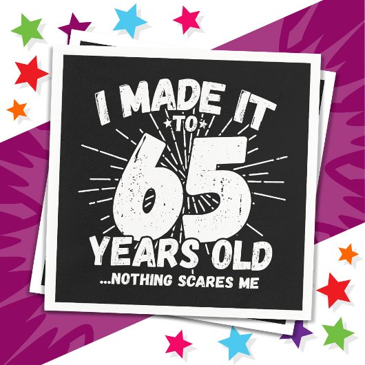 65歳皮肉ミームおもしろい65誕生日 スタンダードカクテルナプキン