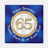 65歳素晴らしの誕生日パーティーの好意で マグネット (正面)