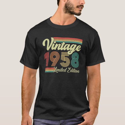 65歳1958年生まれ1958年65日 Tシャツ (正面)