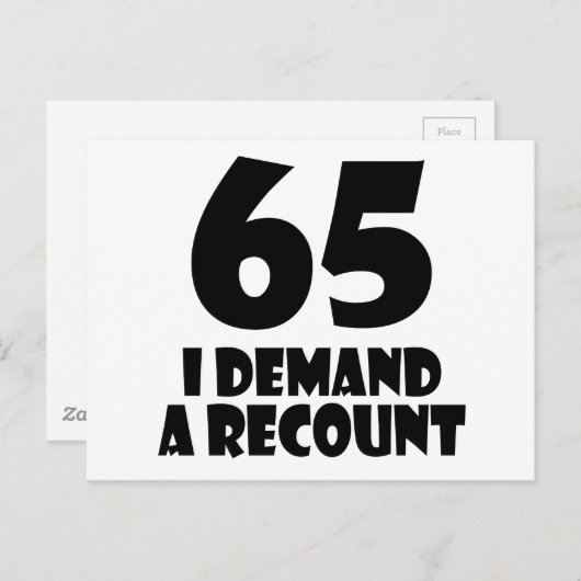 65歳 開票やり直し 誕生日 デザイン ポストカード (正面/裏面)
