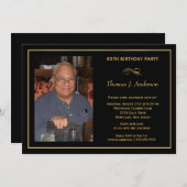 65番目のバースデーパーティ招待状-写真を追加 招待状 (正面/裏面)