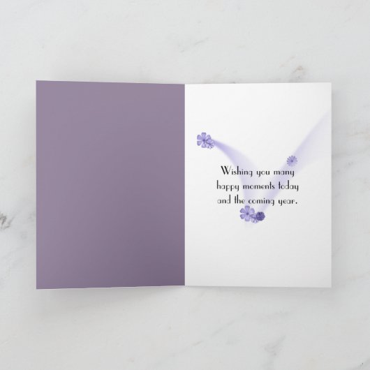 65番目の誕生日とユリの谷 カード (内部)