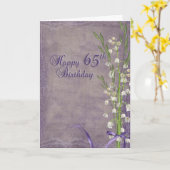 65番目の誕生日とユリの谷 カード (黄色い花)