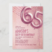 65番目の誕生日ウーメンバラ金ゴールド 招待状 (正面)