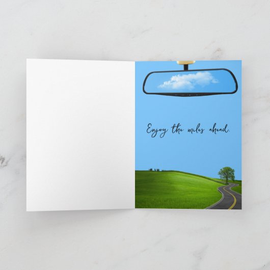 65番目の誕生日カード用の黒い走行距離 カード (内部)