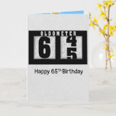 65番目の誕生日カード用の黒い走行距離 カード (黄色い花)