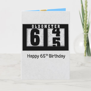 65番目の誕生日カード用の黒い走行距離 カード