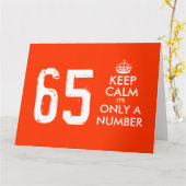 65番目の誕生日カード | 保落ち着いて数字だ カード (黄色い花)