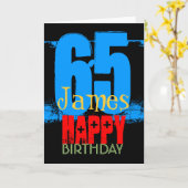 65番目の誕生日グリーティングカード カード (黄色い花)