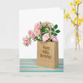 65番目の誕生日バッグ カード (黄色い花)