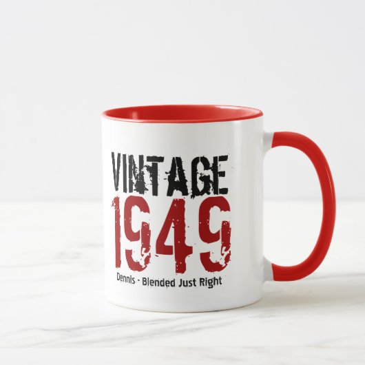 65番目の誕生日ヴィンテージ1949または任意の年V01H マグカップ (右)