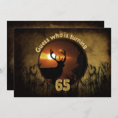 65番目の誕生日招待状 – ハンター用 招待状 (正面/裏面)