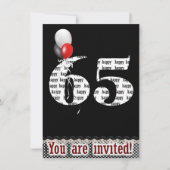 65番目の誕生日招待状 招待状 (正面)