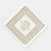 65番目の誕生日番号パターンスキャロプス金ゴールド/白 (コーナー)