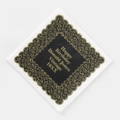 65番目の誕生日番号パターンScallops金ゴールド/黒 (コーナー)