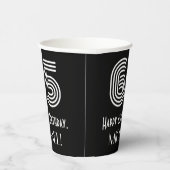 65番目の誕生日—アールデコインスパイアルック"65" +名前 紙コップ (右)