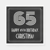65番目の誕生日:インスパイアアールデコ検索"65" +名前 スタンダードランチョンナプキン (正面)