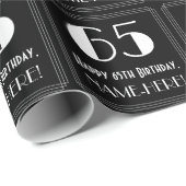 65番目の誕生日-インスパイアアールデコ検索"65"，名前 ラッピングペーパー (ロールコーナー)